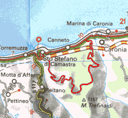 Topo Map Canneto di Caronia area