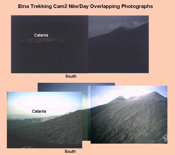 Etna Trekking 2950m Nite/Day Overlapping Photos