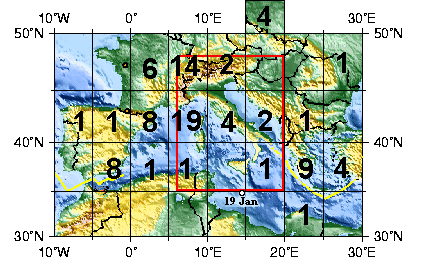 Europe earthquakes Feb 2004
